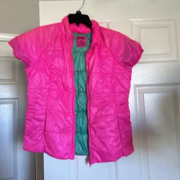 Jenni Womens Pink & Green Gilet - Picture 3 of 11